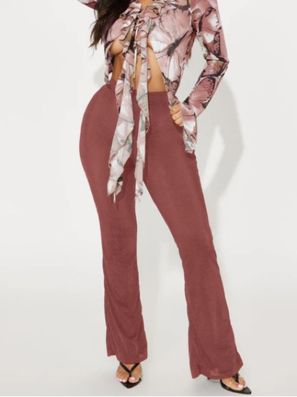 Sassy Girl Slinky High-Rise Flare Pants NEW 🏷️